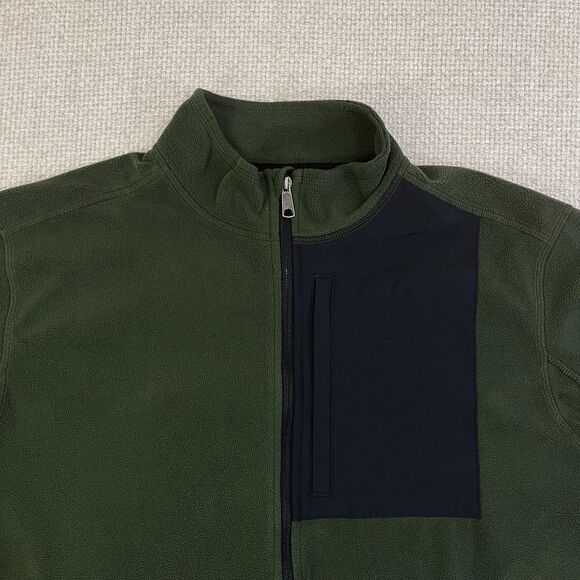 Duluth Trading Checkpoint Fleece Jacket Men's L Green Relaxed Fit Full Zip Mock - Picture 2 of 7